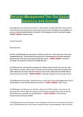 Records Management Test Out Option Questions and Answers