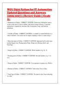 WGU D522 Python for IT Automation&NewLine;Updated Questions and Answers&NewLine;&lpar;2026&sol;2027&rpar; &vert; Review Guide &vert; Grade&NewLine;A&plus;&NewLine;
