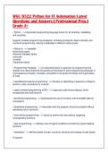 WGU D522 Python for IT Automation Latest&NewLine;Questions and Answers &vert; Professional Prep &vert;&NewLine;Grade A&plus;