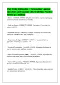 WGU D522 Python for IT Automation Updated&NewLine;Questions and Answers &lpar;2026&sol;2027&rpar; &vert; Practice&NewLine;Review &vert; A&plus; Verified