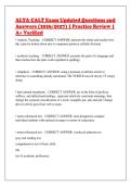 ALTA CALT Exam Updated Questions and&NewLine;Answers &lpar;2026&sol;2027&rpar; &vert; Practice Review &vert;&NewLine;A&plus; Verified