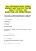ProServe EXAM STUDY GUIDE 2026&sol;2027 &NewLine;COMPLETE QUESTIONS WITH VERIFIED &NewLine;CORRECT ANSWERS &vert;&vert; 100&percnt; &NewLine;GUARANTEED PASS <NEWEST VERSION>