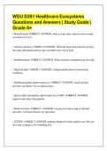 WGU D391 Healthcare Ecosystems Exam Bundle with Complete Solutions