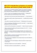 WGU D774 Introduction to Business Accounting&NewLine;Questions and Answers &vert; Study Guide &vert; Grade A&plus;
