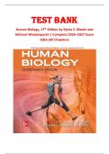 Test Bank for Human Biology&comma; 17th Edition by Sylvia S&period; Mader & Michael Windelspecht &ndash; Complete Exam Q&A &lpar;All Chapters&rpar;