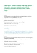 ABSA SURGICAL ASSISTANT CERTIFICATION LATEST UPDATED 2026 ACTUAL FINAL EXAM WITH COMPLETE CERTIFIED QUESTIONS AND CORRECT VERIFIED ANSWERS RATED A&plus; GRADE