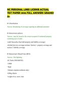 NC PERSONAL LINES LICENSE ACTUAL&NewLine;TEST PAPER 2026 FULL ANSWERS GRADED&NewLine;A&plus;