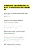 NC PERSONAL LINES LICENSE PRACTICE&NewLine;SCRIPT 2026 TESTED SOLUTIONS GRADED&NewLine;A&plus;