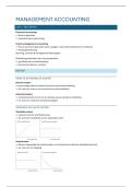 Samenvatting Management Accounting en Controle &vert; UA &vert; 2025&sol;26