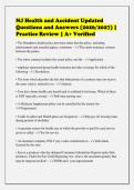 NJ Health and Accident Updated&NewLine;Questions and Answers &lpar;2026&sol;2027&rpar; &vert;&NewLine;Practice Review &vert; A&plus; Verified