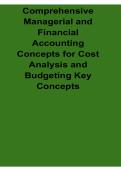 Comprehensive Managerial and Financial Accounting Concepts for Cost Analysis and Budgeting Key Concepts Study Guide 2025&sol; 2026
