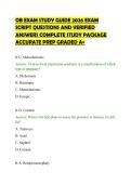 OB EXAM STUDY GUIDE 2026 EXAM&NewLine;SCRIPT QUESTIONS AND VERIFIED&NewLine;ANSWERS COMPLETE STUDY PACKAGE&NewLine;ACCURATE PREP GRADED A&plus;