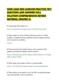 OHIO LEAD RISK ASSESSOR PRACTICE TEST&NewLine;QUESTIONS AND ANSWERS FULL&NewLine;SOLUTION COMPREHENSIVE REVIEW&NewLine;MATERIAL GRADED A&plus;