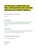 OSSF INSTALLER 1 LICENSE EXAM 2026&NewLine;FINAL PAPER QUESTIONS AND SOLUTIONS&NewLine;DETAILED STUDY CONTENT GRADED A&plus;