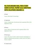 PA STATE BOARD NAIL TECH STUDY&NewLine;GUIDE ACTUAL PAPER 2026 QUESTIONS&NewLine;WITH SOLUTIONS GRADED A&plus;
