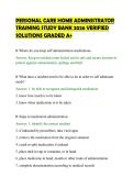 PERSONAL CARE HOME ADMINISTRATOR&NewLine;TRAINING STUDY BANK 2026 VERIFIED&NewLine;SOLUTIONS GRADED A&plus;
