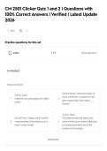CM 2501 Clicker Quiz 1 and 2 &vert; Questions with&NewLine;100&percnt; Correct Answers &vert; Verified &vert; Latest Update&NewLine;2026