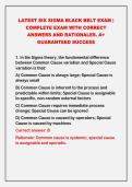 LATEST SIX SIGMA BLACK BELT EXAM &vert;&NewLine;COMPLETE EXAM WITH CORRECT&NewLine;ANSWERS AND RATIONALES&period; A&plus;&NewLine;GUARANTEED SUCCESS