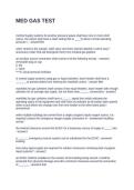 MED GAS TEST QUESTIONS WITH SOLUTIONS