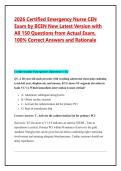2026 Certified Emergency Nurse CEN &NewLine;Exam by BCEN New Latest Version with &NewLine;All 150 Questions from Actual Exam&comma; &NewLine;100&percnt; Correct Answers and Rationale 