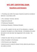 Ultimate Bundled Package NYS EMT EXAMS &sol; NYS EMT-Basic State Exam Actual 2026 NYS EMT-Basic State Exam Written Actual 2026 Newest Updated Questions and Correct Answers &lpar;2026 &sol; 2027&rpar; &lpar;Verified Answers by Expert&rpar;