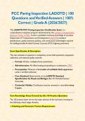 PCC Paving Inspection LADOTD &vert; 100 Questions and Verified Answers &vert; 100&percnt; Correct &vert; Grade A &lpar;2026&sol;2027&rpar;&NewLine;&NewLine;