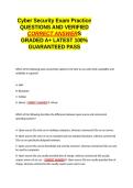 Fundamentals of Cyber Security - Unit 1 Test - Study Guide EXAM QUESTIONS AND VERIFIED CORRECT ANSWERS GRADED A&plus; -LATEST 2026-2027- 100- GUARANTEED PASS&period;docx&NewLine;&NewLine;