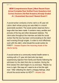 MSW Comprehensive Exam &vert;&vert; Most Recent Exam &NewLine;Actual Complete Real Verified Exam Questions And &NewLine;Correct Answers &lpar;Verified Answers&rpar; Already Graded &NewLine;A&plus; &vert; Guaranteed Success&excl;&excl; Newest Exam&excl;&excl;&excl;