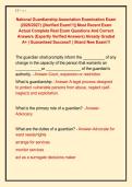 National Guardianship Association Examination Exam &NewLine;&lpar;2026&sol;2027&rpar; &vert;&vert;Verified Exam&excl;&excl;&excl;&vert;&vert; Most Recent Exam &NewLine;Actual Complete Real Exam Questions And Correct &NewLine;Answers &lpar;Expertly Verified Answers&rpar; Already Graded &NewLine;A&plus; &vert; Guaranteed Success&excl;&excl; &vert; Brand New Exam&excl;&excl;&excl; 