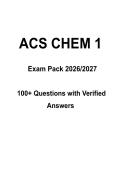 American Chemical Society Chem 1 Exam Prep Pack 2026&sol;2027 &vert; 100&plus; Questions with Verified Answers
