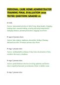 PERSONAL CARE HOME ADMINISTRATOR&NewLine;TRAINING FINAL EVALUATION 2026&NewLine;TESTED QUESTIONS GRADED A&plus;&NewLine;