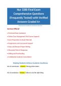 Nur 3280 Final Exam Comprehensive Questions &lpar;Frequently Tested&rpar; with Verified Answers Graded A&plus;