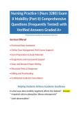 Nursing Practice I &lpar;Nurs 3280&rpar; Exam II Mobility &lpar;Part II&rpar; Comprehensive Questions &lpar;Frequently Tested&rpar; with Verified Answers Graded A&plus;