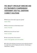 ITEC BEAUTY SPECIALIST SKINCARE AND&NewLine;EYE TREATMENTS COMPREHENSIVE&NewLine;ASSESSMENT 2026 FULL QUESTIONS&NewLine;CORRECT SOLUTIONS&NewLine;