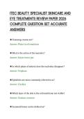 ITEC BEAUTY SPECIALIST SKINCARE AND&NewLine;EYE TREATMENTS REVIEW PAPER 2026&NewLine;COMPLETE QUESTION SET ACCURATE&NewLine;ANSWERS&NewLine;