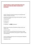 CERTIFIED MEDICAL-SURGICAL REGISTERED NURSE 2026 &NewLine;SAMPLE QUESTIONS AND CORRECT ANSWERS WITH &NewLine;RATIONALES