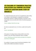 STR TEACHERS OF TOMORROW PRACTICE&NewLine;EVALUATION 2026 VERIFIED SOLUTIONS&NewLine;COMPLETE QUESTION BANK STUDY KIT&NewLine;GRADED A&plus;