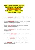 WPC 480 Final Exam- Dearman QUESTIONS AND VERIFIED CORRECT ANSWERS GRADED A&plus; -LATEST 2026-2027- 100- GUARANTEED PASS&period;docx&NewLine;&NewLine;