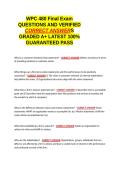 WPC 480 Final Exam QUESTIONS AND VERIFIED CORRECT ANSWERS GRADED A&plus; -LATEST 2026-2027- 100- GUARANTEED PASS&period;docx&NewLine;&NewLine;