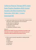 California Physical Therapy &lpar;NPTE-style&rpar;&NewLine;Exam Practice Questions With Correct&NewLine;Answers &lpar;Verified Answers&rpar; Plus&NewLine;Rationales 2026 Q&A &vert; Instant&NewLine;Download Pdf