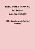 Basic IAHSS Training 6th Edition Exam Pack 2026&sol;2027 &vert; 100&plus; Questions with Verified Answers