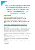QCM Exam Quality Control Management Certification Actual Exam 2026&sol;2027 &vert; Complete Exam-Style Questions &vert; 100&percnt; Verified &ndash; Detailed Rationales &ndash; Pass Guaranteed &ndash; A&plus; Graded&NewLine;&NewLine;