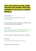 TPATC FINAL EXAM 2026 FINAL PAPER&NewLine;QUESTIONS AND ANSWERS STRUCTURED&NewLine;LEARNING KIT HIGH QUALITY CONTENT&NewLine;GRADED A&plus;