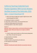 California Teaching Credential Exam&NewLine;Practice Questions With Correct Answers&NewLine;&lpar;Verified Answers&rpar; Plus Rationales 2026&NewLine;Q&A &vert; Instant Download Pdf