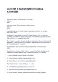 COB 291 EXAM &num;3 QUESTIONS & ANSWERS