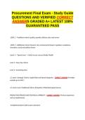 Procurement Final Exam - Study Guide QUESTIONS AND VERIFIED CORRECT ANSWERS GRADED A&plus; -LATEST 2026-2027- 100- GUARANTEED PASS&period;docx&NewLine;&NewLine;