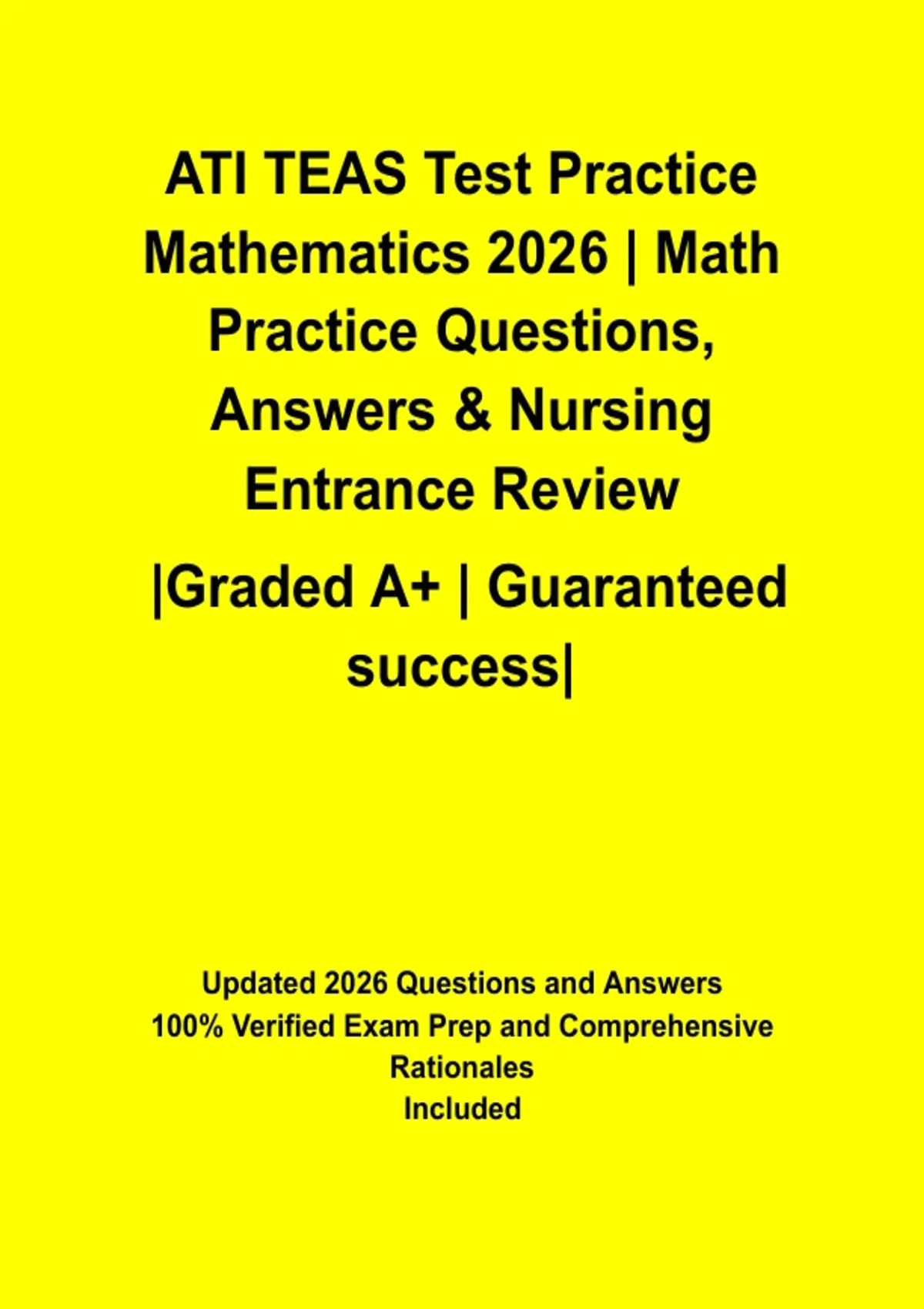 ATI TEAS Test Practice Mathematics 2026 | Math Practice Questions ...