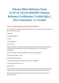 Polestar Pilates Reformer Exam ACTUAL EXAM 2026&sol;2027 &vert; Polestar Reformer Certification &vert; Verified Q&A &vert; Pass Guaranteed - A&plus; Graded