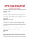 ATI FUNDAMENTALS CMS PROCTORED MOCK EXAM 2026 FULL 100-QUESTION PRACTICE EXAM WITH ANSWERS & RATIONALES
