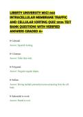 LIBERTY UNIVERSITY MSCI 660&NewLine;INTRACELLULAR MEMBRANE TRAFFIC&NewLine;AND CELLULAR SORTING QUIZ 2026 TEST&NewLine;BANK QUESTIONS WITH VERIFIED&NewLine;ANSWERS GRADED A&plus;